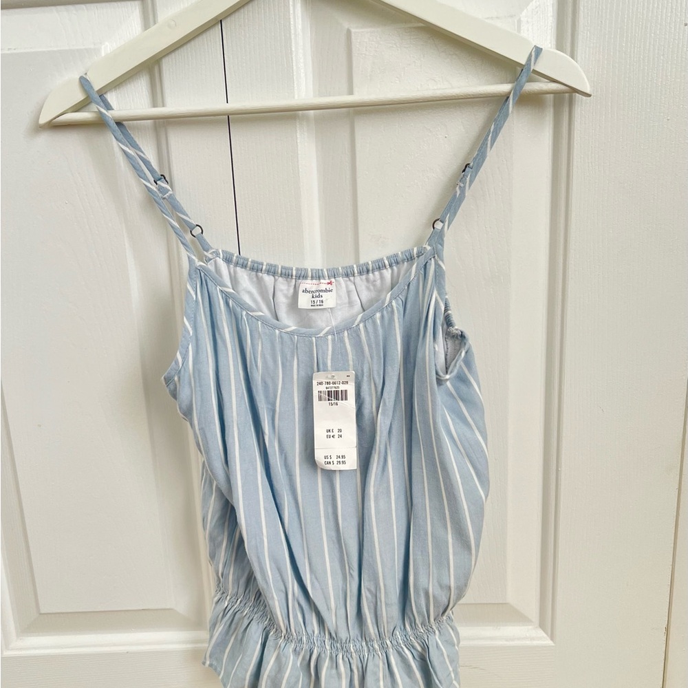 Abercrombie & Fitch Light Blue Striped Camisole